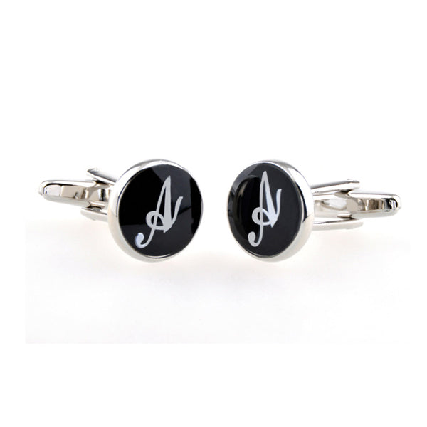 Number Letter Enamel Dropping Glue Cufflinks