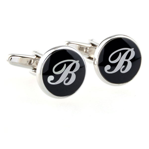 Number Letter Enamel Dropping Glue Cufflinks