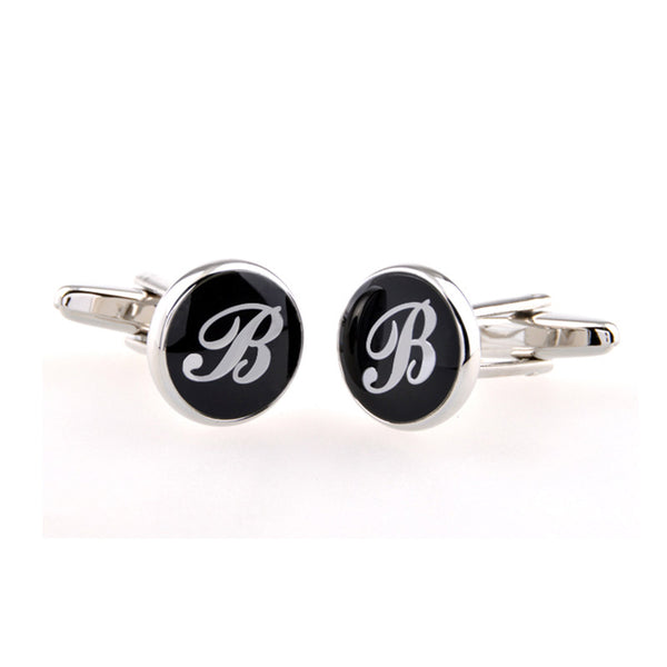 Number Letter Enamel Dropping Glue Cufflinks