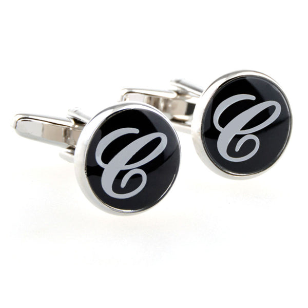 Number Letter Enamel Dropping Glue Cufflinks