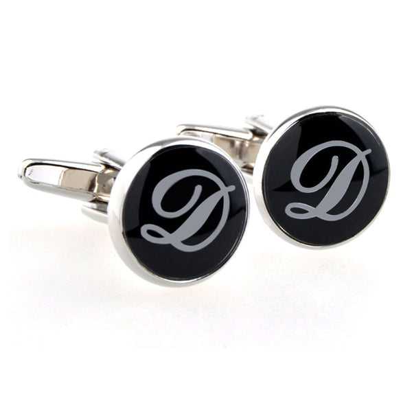 Number Letter Enamel Dropping Glue Cufflinks