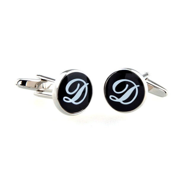 Number Letter Enamel Dropping Glue Cufflinks