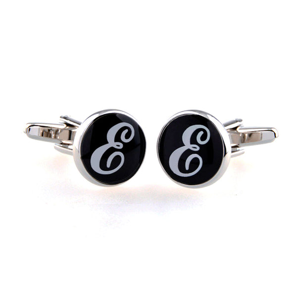 Number Letter Enamel Dropping Glue Cufflinks