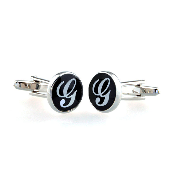 Number Letter Enamel Dropping Glue Cufflinks