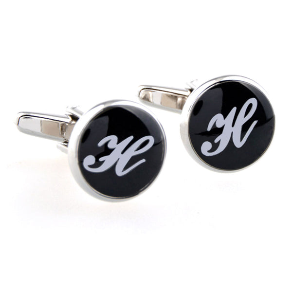 Number Letter Enamel Dropping Glue Cufflinks