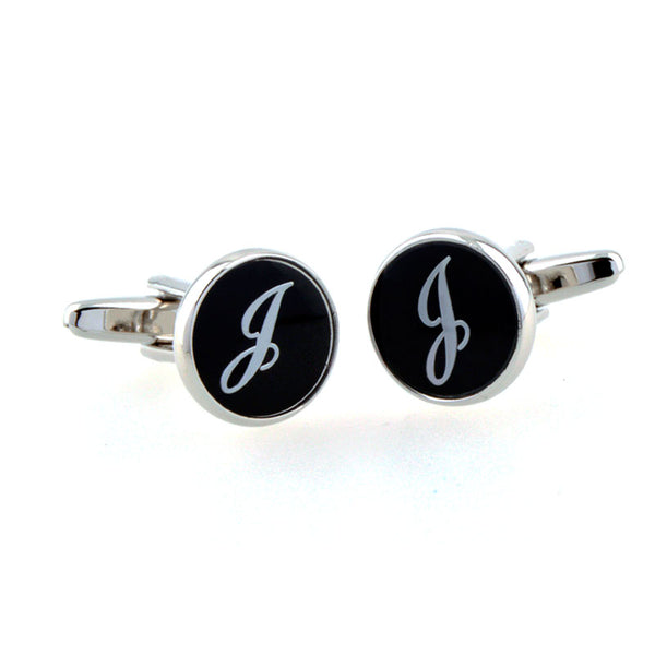 Number Letter Enamel Dropping Glue Cufflinks