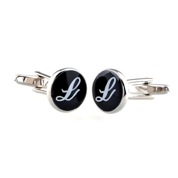 Number Letter Enamel Dropping Glue Cufflinks