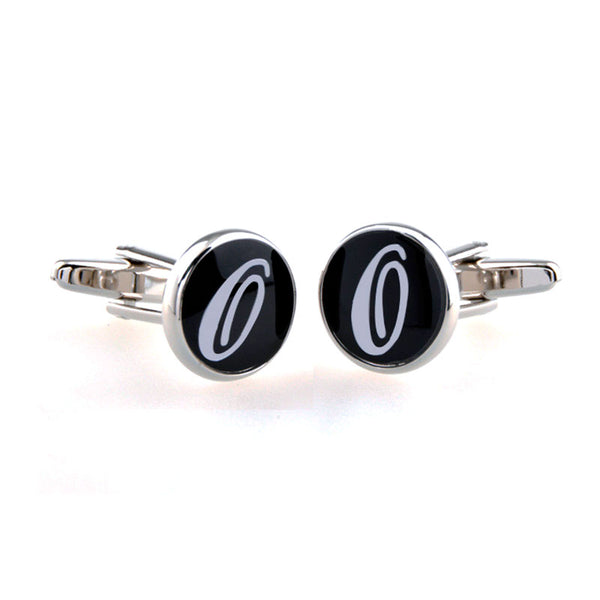 Number Letter Enamel Dropping Glue Cufflinks