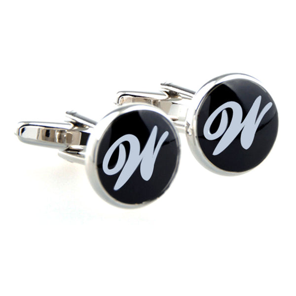 Number Letter Enamel Dropping Glue Cufflinks