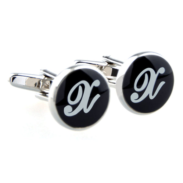 Number Letter Enamel Dropping Glue Cufflinks