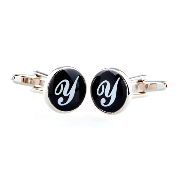 Number Letter Enamel Dropping Glue Cufflinks