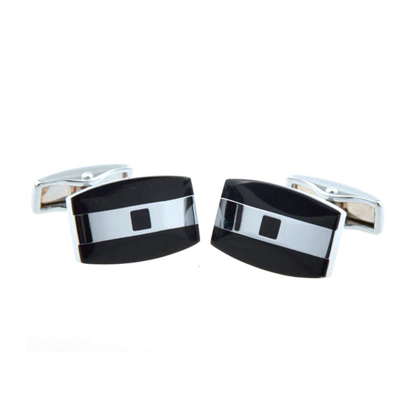 European & American Classical Plain Colour Metal Cufflinks