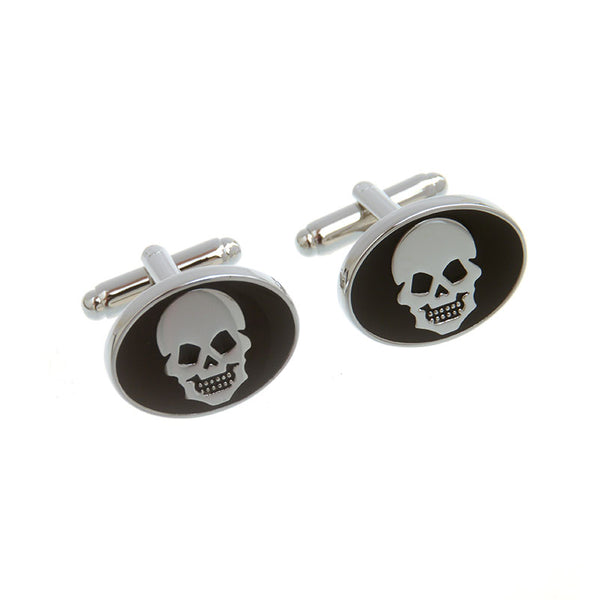 Interesting Skull Enamel Dropping Glue Cufflinks