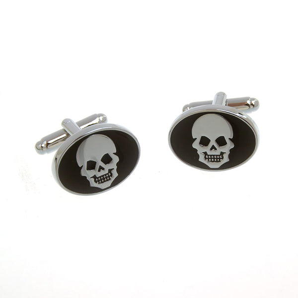 Interesting Skull Enamel Dropping Glue Cufflinks