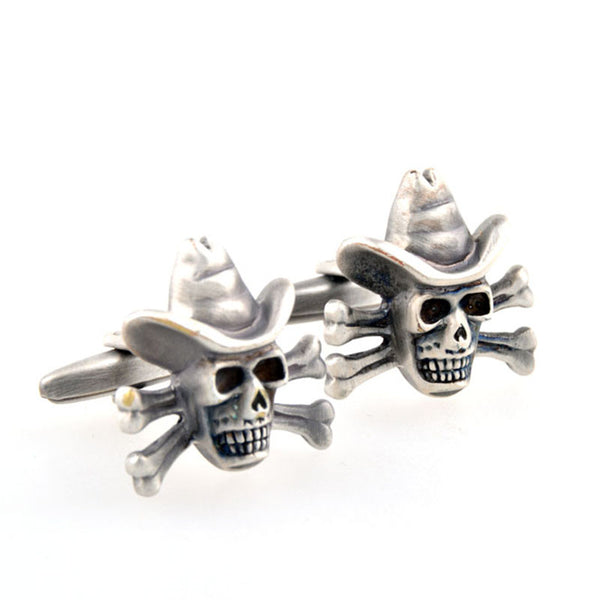 Interesting Skull Enamel Dropping Glue Cufflinks