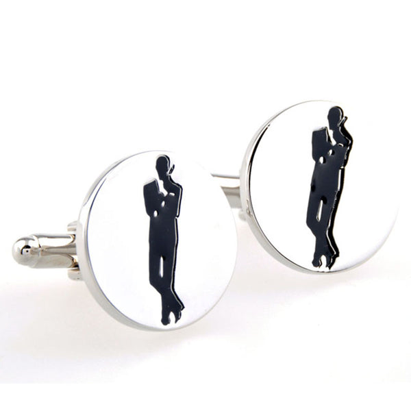 Interesting Skull Enamel Dropping Glue Cufflinks