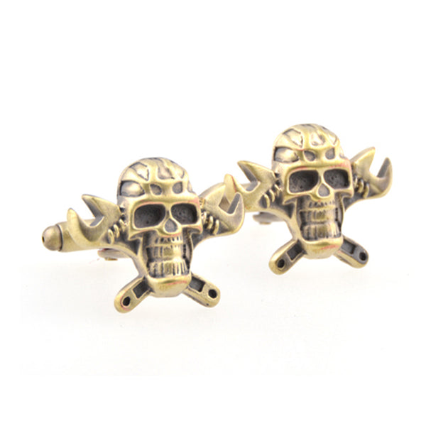 Interesting Skull Plain Colour Metal Cufflinks