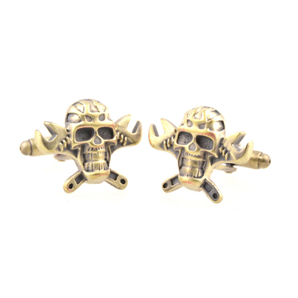 Interesting Skull Plain Colour Metal Cufflinks