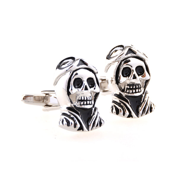 Interesting Skull Enamel Dropping Glue Cufflinks