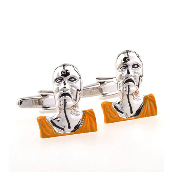 Interesting Skull Enamel Dropping Glue Cufflinks