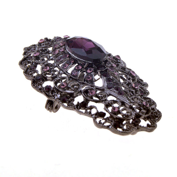 Crystal Zircon Brooch